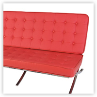 Red Leather Loveseat