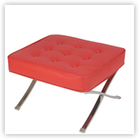 Red Leather Foot Stool